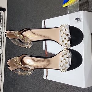 NWOT Black Heels with Studs
